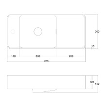 Mod 700mm Matte White Wall Hung Basin with Overflow